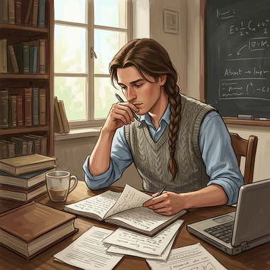 Avatar d'Olivier Geneste, professeur en classes préparatoires, à l'époque de sa thèse de mathématiques