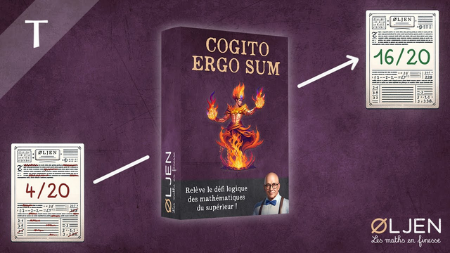 Bande-annonce : le coffret entre deux copies notées, 4 sur 20 à gauche, 16 sur 20 à droite – Cogito Ergo Sum